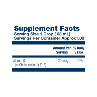 Vitamin D-3 25mcg - 14.8 ml Vitamin D-3 25mcg - 14.8 ml