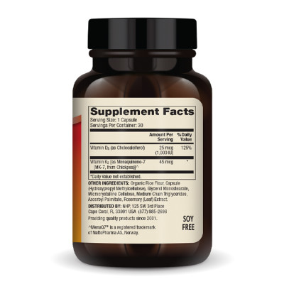Vitamins D3 & K2 Low Dose - 30 caps Vitamins D3 & K2 Low Dose - 30 caps