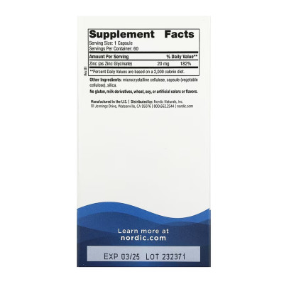 Zinc Glycinate - 60 caps Zinc Glycinate - 60 caps