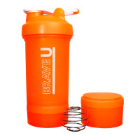 Shaker with containers 3 in 1 - 600ml Orange Shaker with containers 3 in 1 - 600ml Orange