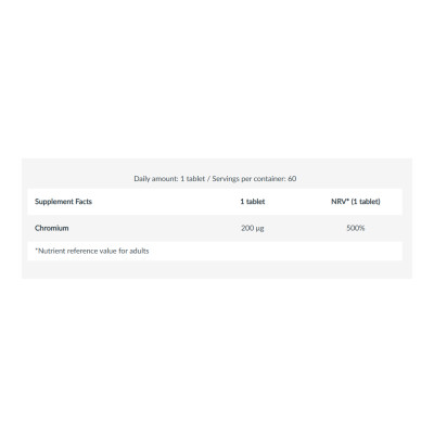 Chromium Picolinate - 60 tabs Chromium Picolinate - 60 tabs