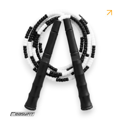 Бісерна скакалка EasyFit FreeRope 2,7 м для фрістайлу (чорно-біла) Бісерна скакалка EasyFit FreeRope 2,7 м для фрістайлу (чорно-біла)