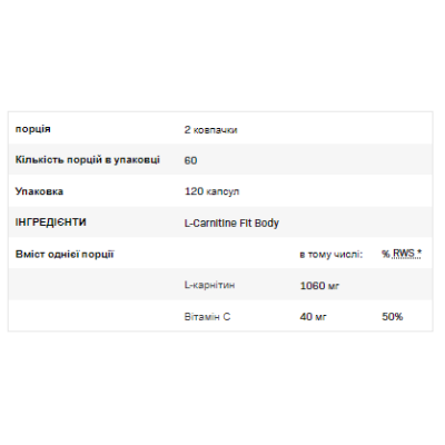L-Carnitine Fit Body - 120caps L-Carnitine Fit Body - 120caps