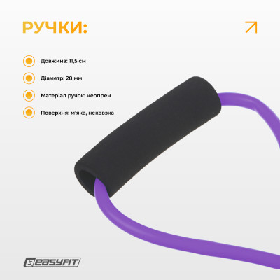 Еспандер EasyFit вісімка трубчастий фіолетовий Еспандер EasyFit вісімка трубчастий фіолетовий