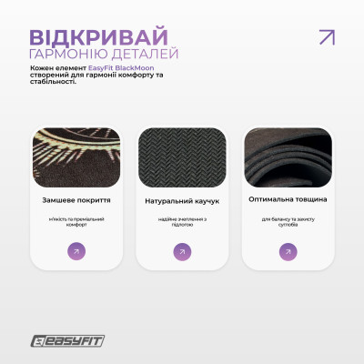 Килимок для йоги EasyFit BlackMoon (замша-каучук) чорний Килимок для йоги EasyFit BlackMoon (замша-каучук) чорний