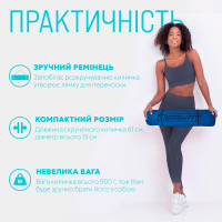 Килимок для йоги та фітнесу EasyFit TPE+TC 6 мм двошаровий синій-блакитний
