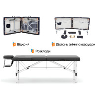Масажний стіл EasyFit ZenRest-2 кушетка складна Чорна з чохлом Масажний стіл EasyFit ZenRest-2 кушетка складна Чорна з чохлом