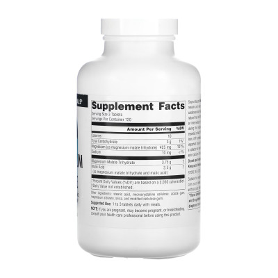 Magnesium Malate 1250mg - 360 tabs Magnesium Malate 1250mg - 360 tabs