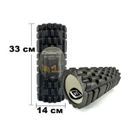 Масажний ролик EasyFit Grid Roller 33 см v.1.1 Чорний Масажний ролик EasyFit Grid Roller 33 см v.1.1 Чорний