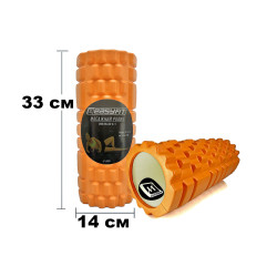 Масажний ролик EasyFit Grid Roller 33 см v.1.1 Помаранчевий Масажний ролик EasyFit Grid Roller 33 см v.1.1 Помаранчевий
