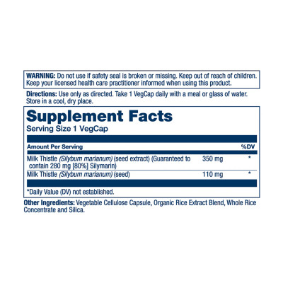 Milk Thistle Seed Extract One 350mg - 30 vcaps Milk Thistle Seed Extract One 350mg - 30 vcaps