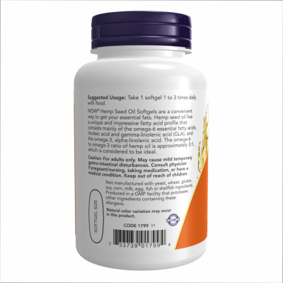 Hemp Seed Oil 1000 mg - 120 Softgels Hemp Seed Oil 1000 mg - 120 Softgels