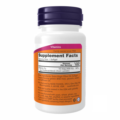VIT D-3 400 IU - 180 sgels VIT D-3 400 IU - 180 sgels