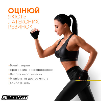 Гумова петля EasyFit 1-6 кг жовта Гумова петля EasyFit 1-6 кг жовта