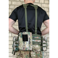 Тактичний пояс розвантажувальний РПС з кріпленнім MOLLE та плечовими лямками мультикам без підсумків Тактичний пояс розвантажувальний РПС з кріпленнім MOLLE та плечовими лямками мультикам без підсумків