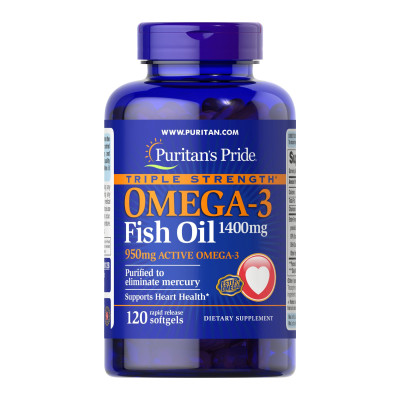Triple Strength Omega-3 Fish Oil 1400 mg (950 mg Active Omega-3) - 120 softgels