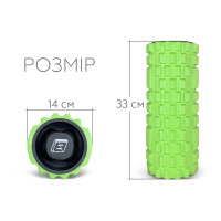 Масажний ролик EasyFit Grid Roller 33 см v.1.1 міцний масажер (салатовий) Масажний ролик EasyFit Grid Roller 33 см v.1.1 міцний масажер (салатовий)