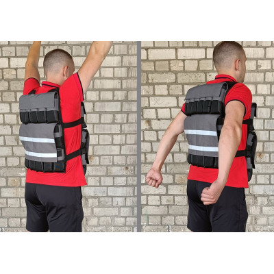 Жилет обтяжувач EasyFit Armor 18 кг набірний з кроком 0,5 кг Жилет обтяжувач EasyFit Armor 18 кг набірний з кроком 0,5 кг