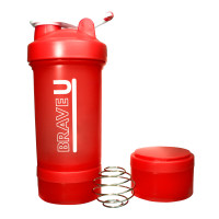Shaker with containers 3 in 1 - 600ml Red Shaker with containers 3 in 1 - 600ml Red