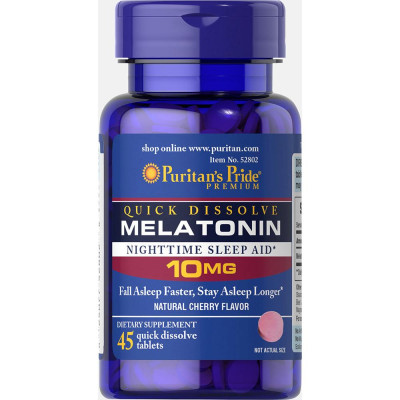 Quick Dissolve Melatonin 10 mg Cherry Flavor - 45 Tablets Quick Dissolve Melatonin 10 mg Cherry Flavor - 45 Tablets