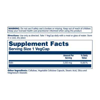 Biotin Timed-Release 5000mcg - 60 vcaps Biotin Timed-Release 5000mcg - 60 vcaps