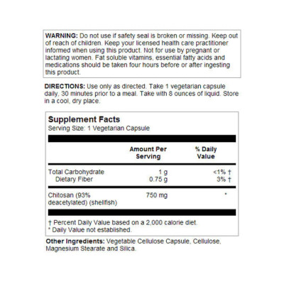 Chitosan 750mg - 120 vcaps Chitosan 750mg - 120 vcaps