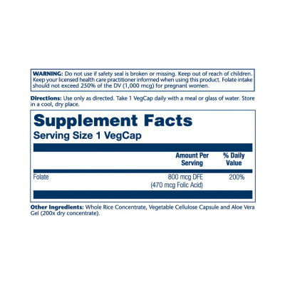Folic Acid 470 mcg (800 mcg DFE) - 100 caps Folic Acid 470 mcg (800 mcg DFE) - 100 caps