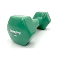 Гантель для фітнесу 4.0 кг EasyFit із вініловим покриттям зелена Гантель для фітнесу 4.0 кг EasyFit із вініловим покриттям зелена