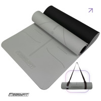 Килимок для йоги та фітнесу EasyFit Polarity stone з ремнем Килимок для йоги та фітнесу EasyFit Polarity stone з ремнем