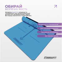 Килимок для йоги професійний EasyFit Pro каучук 5 мм Блакитний Килимок для йоги професійний EasyFit Pro каучук 5 мм Блакитний