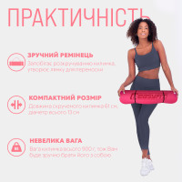 Килимок для йоги та фітнесу EasyFit TPE+TC 6 мм двошаровий рожевий-св. рожевий Килимок для йоги та фітнесу EasyFit TPE+TC 6 мм двошаровий рожевий-св. рожевий