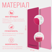 Килимок для йоги та фітнесу EasyFit TPE+TC 6 мм двошаровий рожевий-св. рожевий Килимок для йоги та фітнесу EasyFit TPE+TC 6 мм двошаровий рожевий-св. рожевий