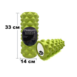 Масажний ролик EasyFit Grid Roller Extreme 33 см Салатовий Масажний ролик EasyFit Grid Roller Extreme 33 см Салатовий