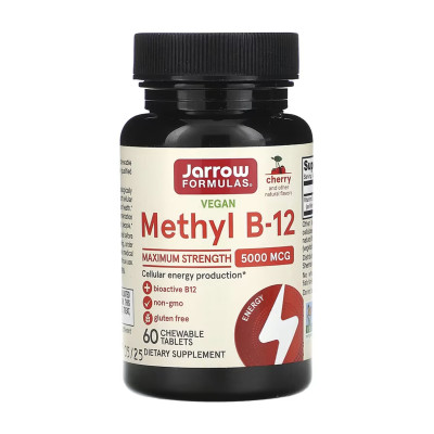 Methyl B-12 Methylcobalamin 5000mcg - 60 chewable tabs Cherry Methyl B-12 Methylcobalamin 5000mcg - 60 chewable tabs Cherry