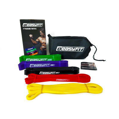 Гумові петлі EasyFit: набір 1-65 кг (5 шт) Гумові петлі EasyFit: набір 1-65 кг (5 шт)
