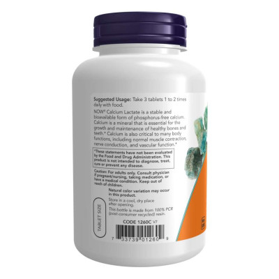 Calcium Lactate - 250 tabs Calcium Lactate - 250 tabs
