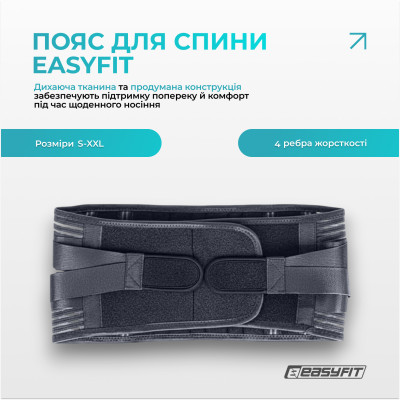 Пояс для спини з 4 ребрами жорсткості EasyFit (L) Пояс для спини з 4 ребрами жорсткості EasyFit (L)