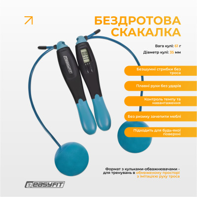 Скакалка для боксу EasyFit TwinRope 2,8 м чорний-зелений Скакалка для боксу EasyFit TwinRope 2,8 м чорний-зелений