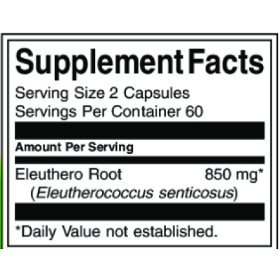 Eleuthero Root 425mg - 120 cap Eleuthero Root 425mg - 120 cap