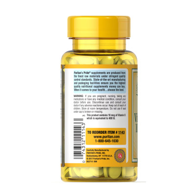 Vitamin D3 10 mcg (400 IU) - 100 tabs Vitamin D3 10 mcg (400 IU) - 100 tabs