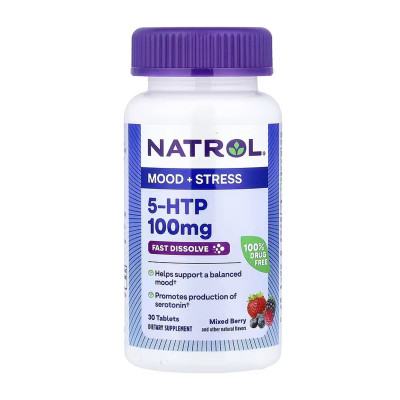 5-HTP 100mg Fast Dissolve - 30 tabs (Пошкоджена банка) 5-HTP 100mg Fast Dissolve - 30 tabs (Пошкоджена банка)