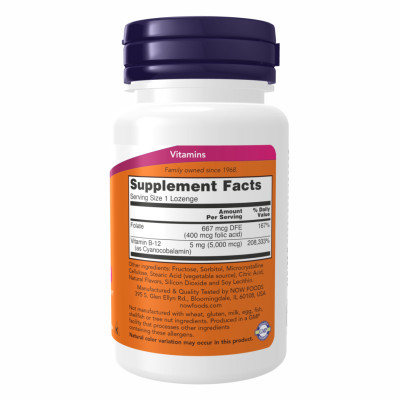 B-12 5000mcg + Folic - 60 lozenges B-12 5000mcg + Folic - 60 lozenges