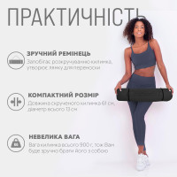 Килимок для йоги та фітнесу EasyFit TPE+TC 6 мм двошаровий чорний-червоний Килимок для йоги та фітнесу EasyFit TPE+TC 6 мм двошаровий чорний-червоний