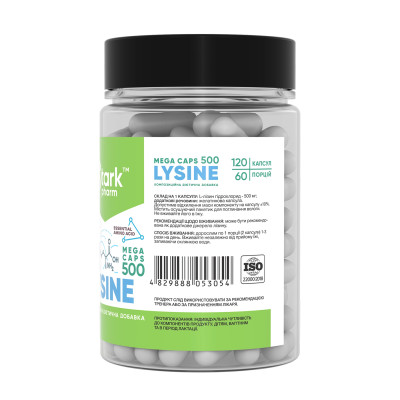 Lysine Mega caps 500mg - 120 caps Lysine Mega caps 500mg - 120 caps