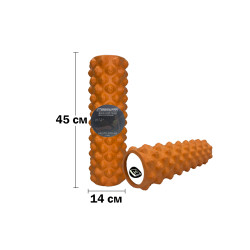 Масажний ролик EasyFit Grid Roller Extreme 45 см Помаранчевий
