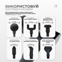 Перкусійний масажер для спини EasyFit Vibe 6 насадок, 30 режимів Перкусійний масажер для спини EasyFit Vibe 6 насадок, 30 режимів