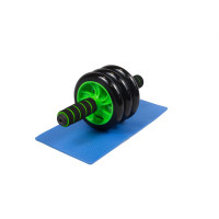 Ролик для пресу EasyFit з килимком Зелений (3 колеса) Ролик для пресу EasyFit з килимком Зелений (3 колеса)