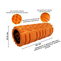 Масажний ролик EasyFit Solid Roller v.1.1s 33 см помаранчевий Масажний ролик EasyFit Solid Roller v.1.1s 33 см помаранчевий