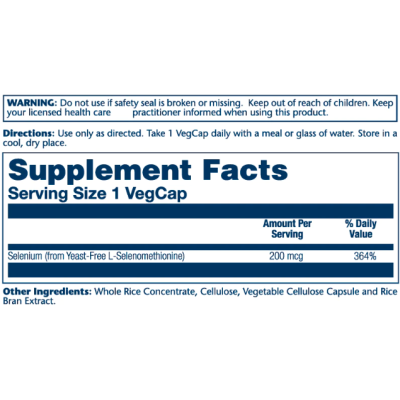 Selenium Yeast Free 200mcg - 90 vcaps Selenium Yeast Free 200mcg - 90 vcaps