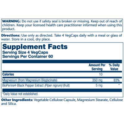 Magnesium Glycinate 350mg - 240 vcaps Magnesium Glycinate 350mg - 240 vcaps
